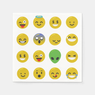 Serviette En Papier Papier Emoji face heureux