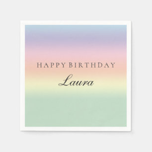 Serviette En Papier Papier en pastel de partie de joyeux anniversaire
