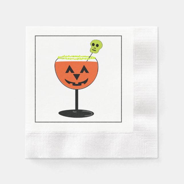 Serviette En Papier Papier en verre Citrouille Halloween Napkin (Devant)