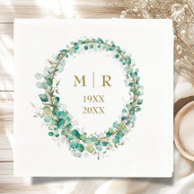 Papier Eucalyptus Anniversaire de Mariage Or 50 an