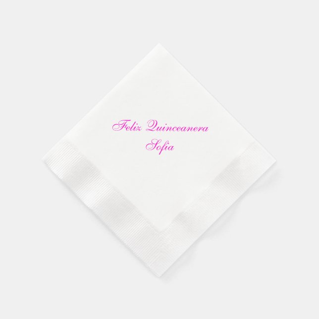 Serviette En Papier Papier Feliz Quinceanera personnalisé serviettes (Coin)