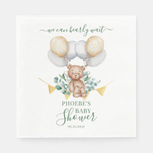 Serviette En Papier Papier Fête de Bébé Eucalyptus Greenery Bearly Wai