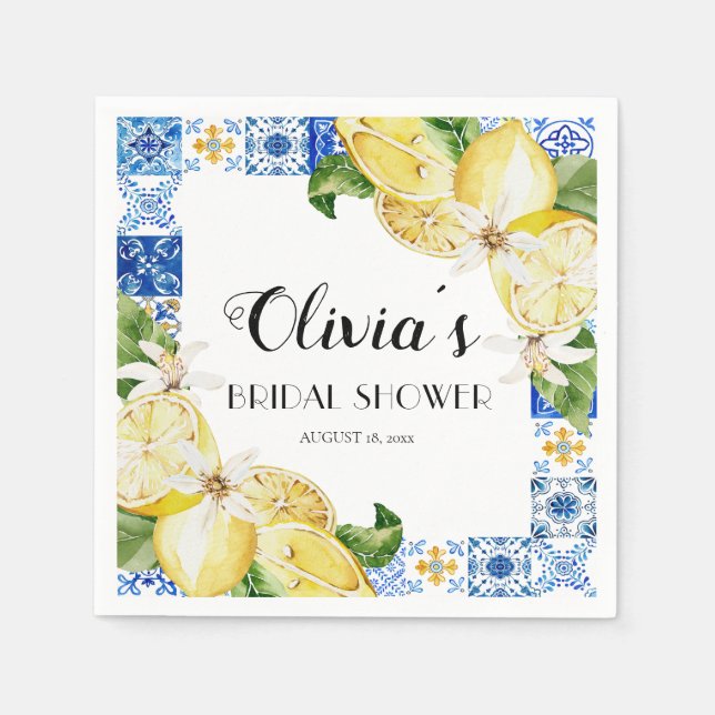 Serviette En Papier Papier Fête des mariées citron méditerranéen Napki (Devant)