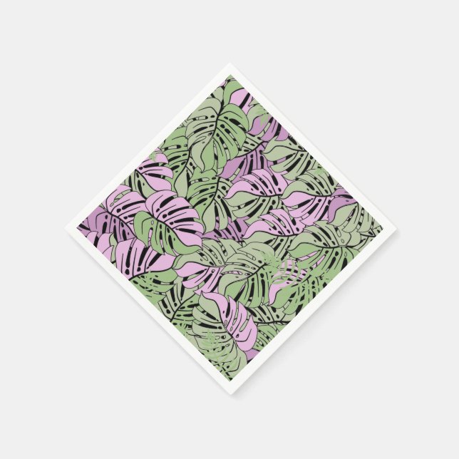 Serviette En Papier Papier Feuilles-tropiques (Coin)