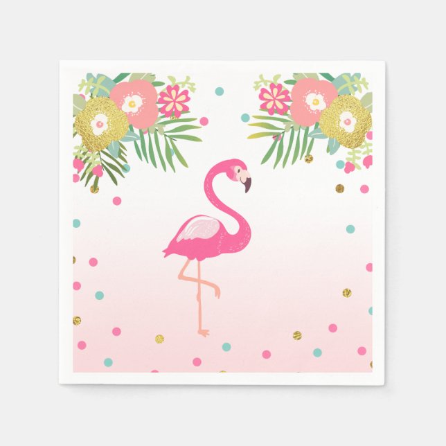 Serviette En Papier Papier Flamant rose Aloha Tropical serviettes Anni (Devant)