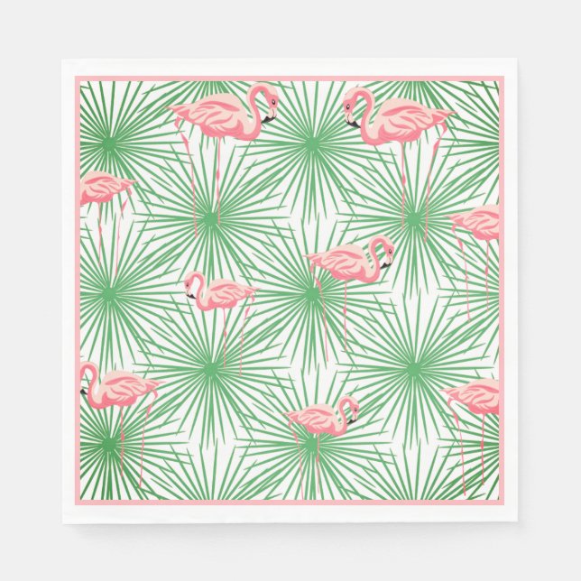 Serviette En Papier Papier Flamant rose-serviettes (Devant)