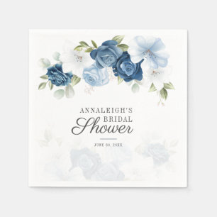Serviette En Papier Papier Fleur Bleu Poussiéreux pour Mariage