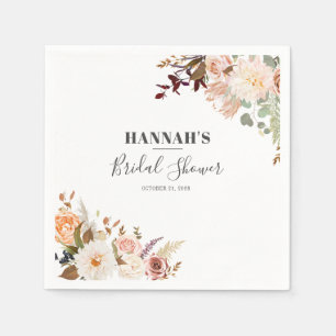 Serviette En Papier Papier Fleur Botanique Mariage Automnal