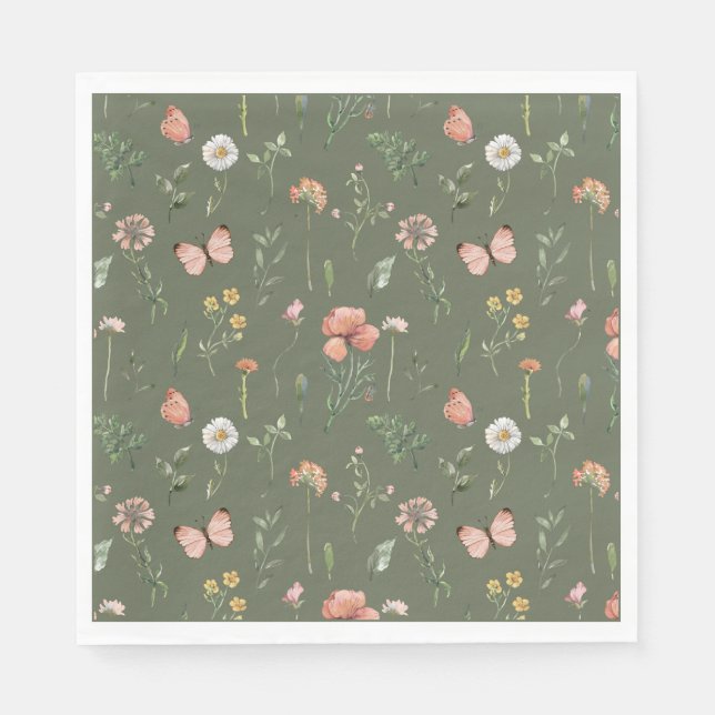 Serviette En Papier Papier fleur sauvage (Devant)