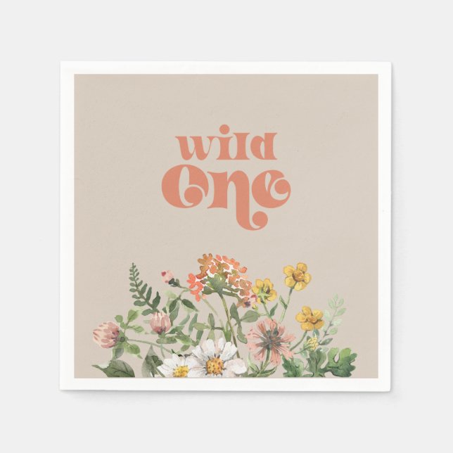 Serviette En Papier Papier fleur sauvage (Devant)