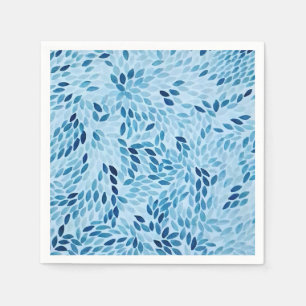 Serviette En Papier Papier floral aquarelle aux pétales bleus élégants
