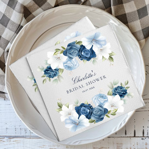Serviette En Papier Papier floral bleu poussiéreux pour douche de mari