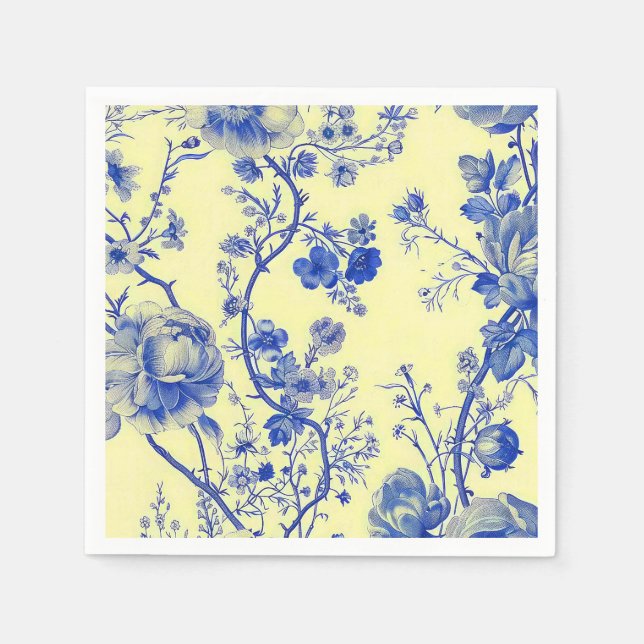 Serviette En Papier Papier Floral français (Devant)