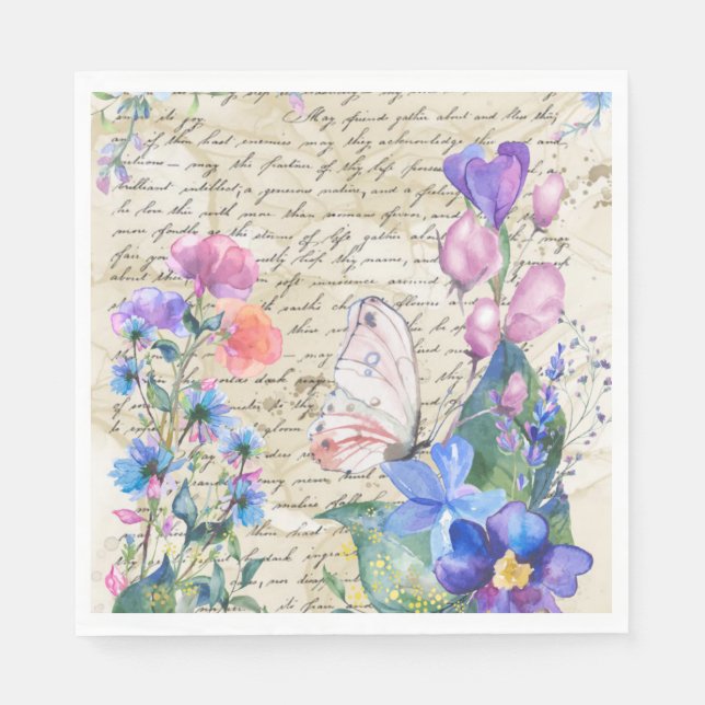 Serviette En Papier Papier floral Pastel Napkin (Devant)