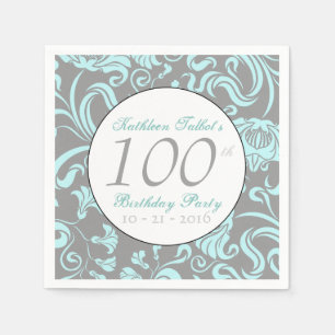 Serviette En Papier Papier floral Vintage 100e anniversaire Napkin