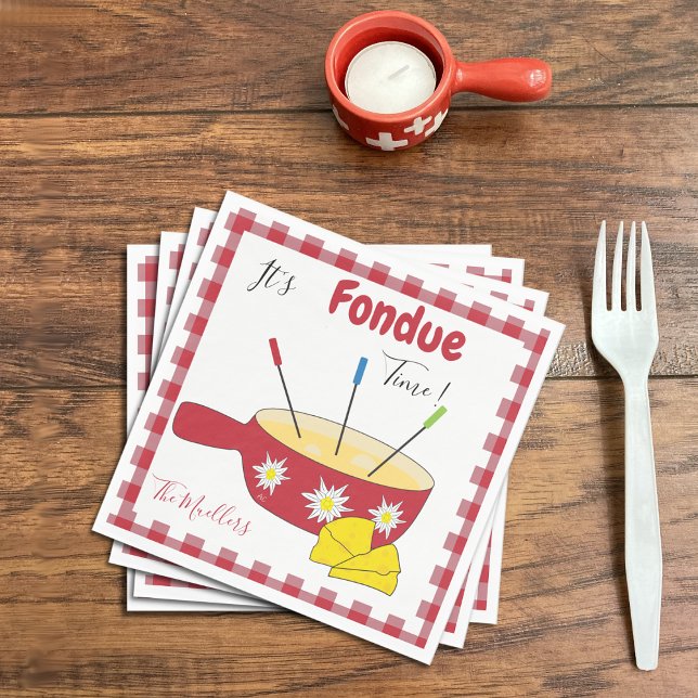 Serviette En Papier Papier Fondue Fromage (Stack of napkins on the table)