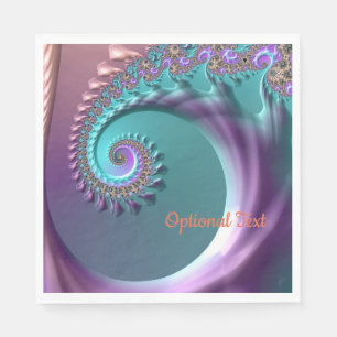 Serviette En Papier Papier Fracté turquoise et pourpre en spirale