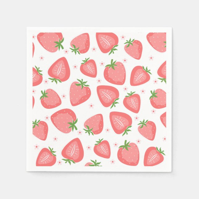 Serviette En Papier Papier fraise Naples Berry Premier anniversaire (Devant)