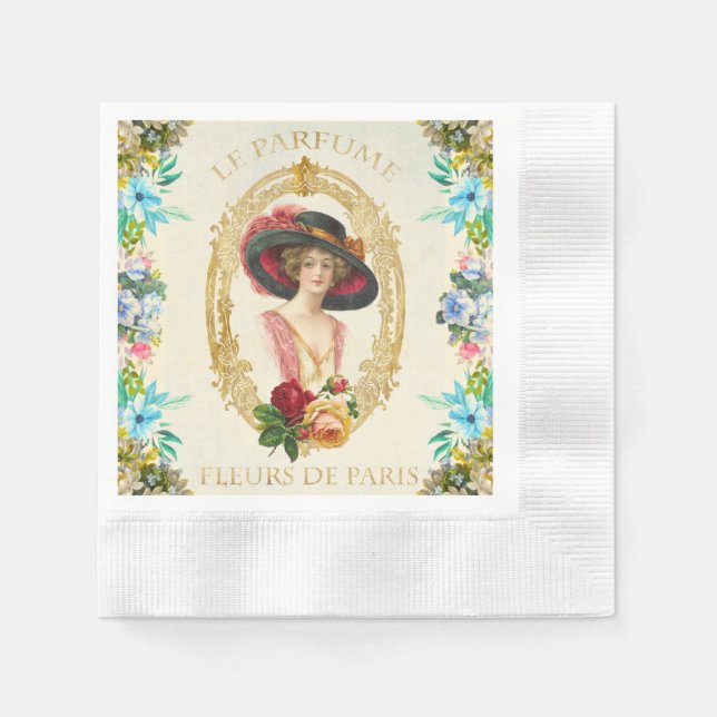 Serviette En Papier Papier français vintage (Devant)