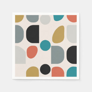 Serviette En Papier Papier Geo du milieu du siècle