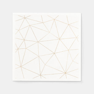 Serviette En Papier Papier géométrique doré moderne