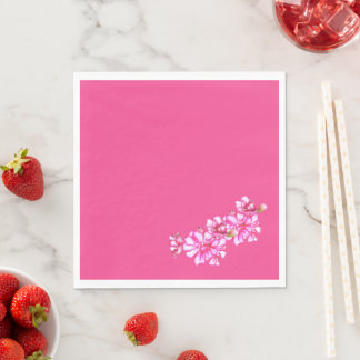 Serviette En Papier Papier - Geraniums à rayures roses