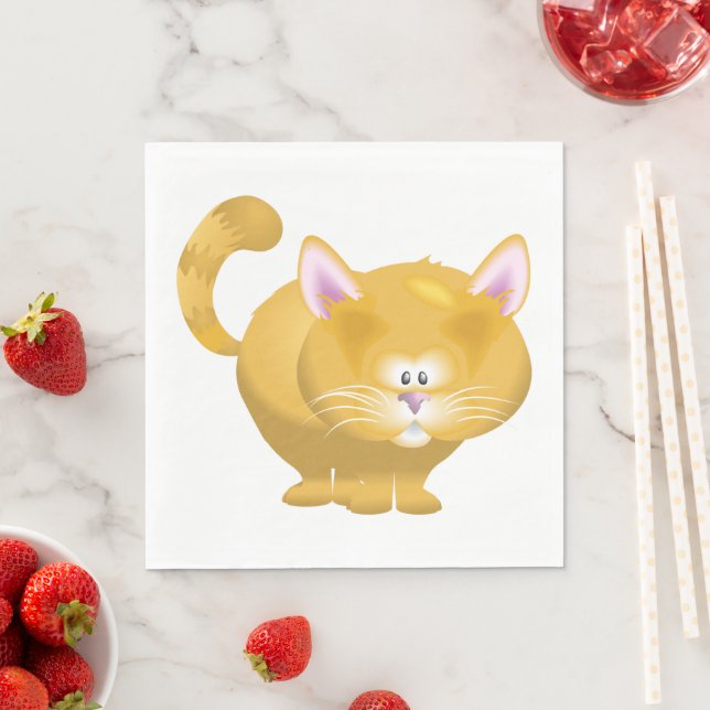 Serviette En Papier Papier Ginger Cat (En situation)