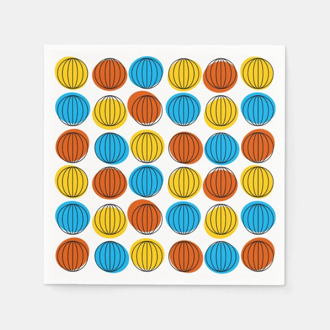 Serviette En Papier Papier Globe Multi (Devant)