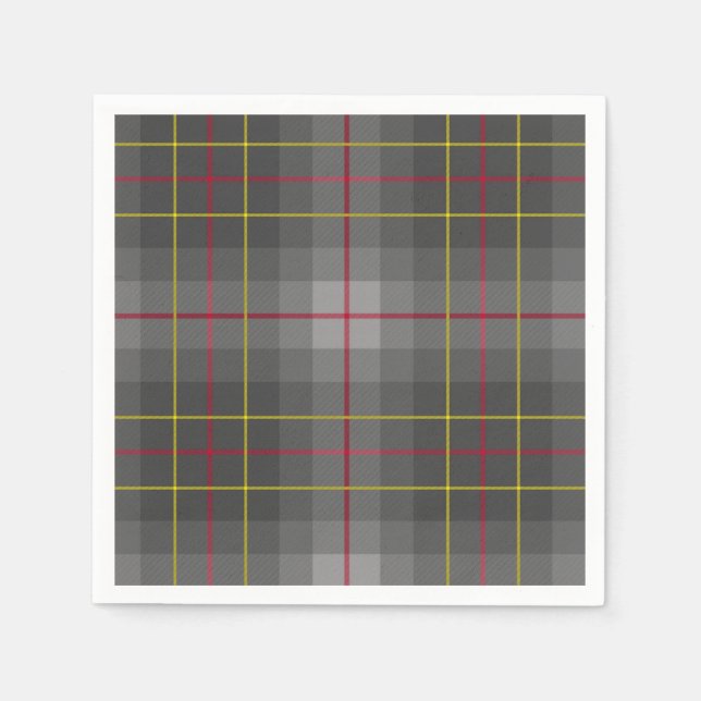 Serviette En Papier Papier gris Tartan (Devant)