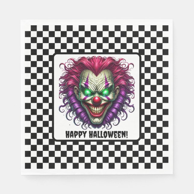 Serviette En Papier Papier Halloween Clown Éffrayant amusant Napkin (Devant)