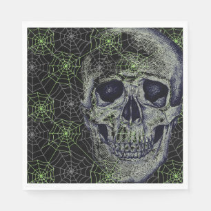 Serviette En Papier Papier Halloween Napkins-Crâne & Webs