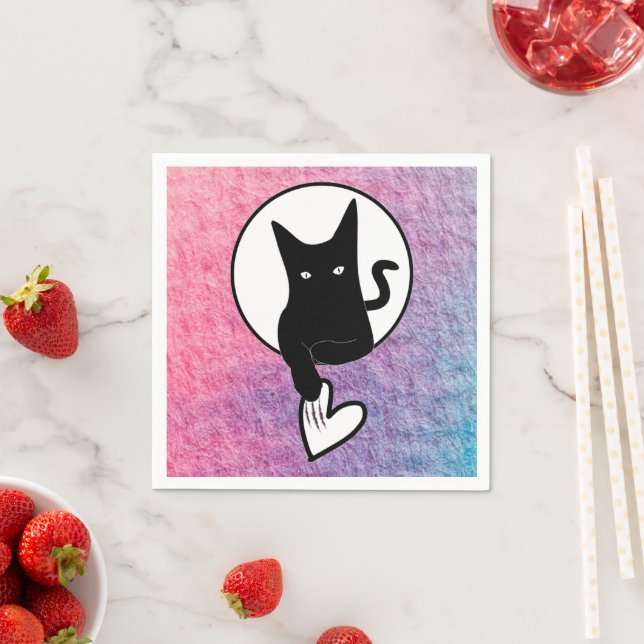 Serviette En Papier Papier Halloween rose Napkin par la poète Adiela A (En situation)