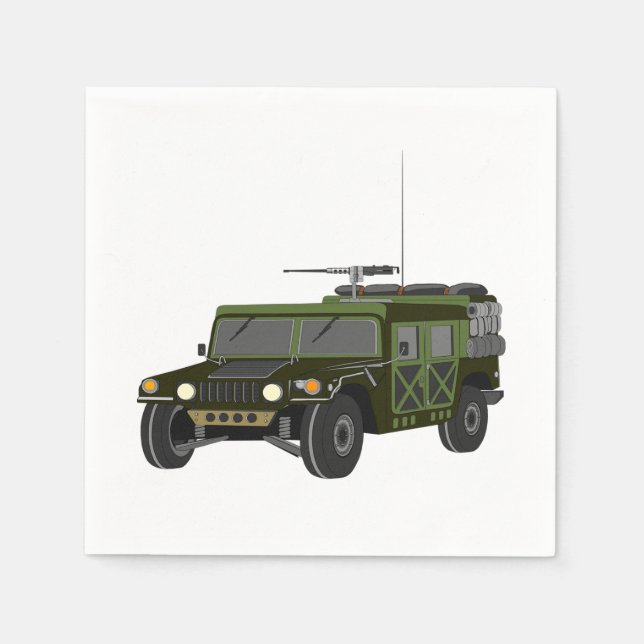 Serviette En Papier Papier Hummer militaire (Devant)