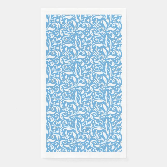Serviette En Papier Papier imprimé bleu fleuri (Devant)