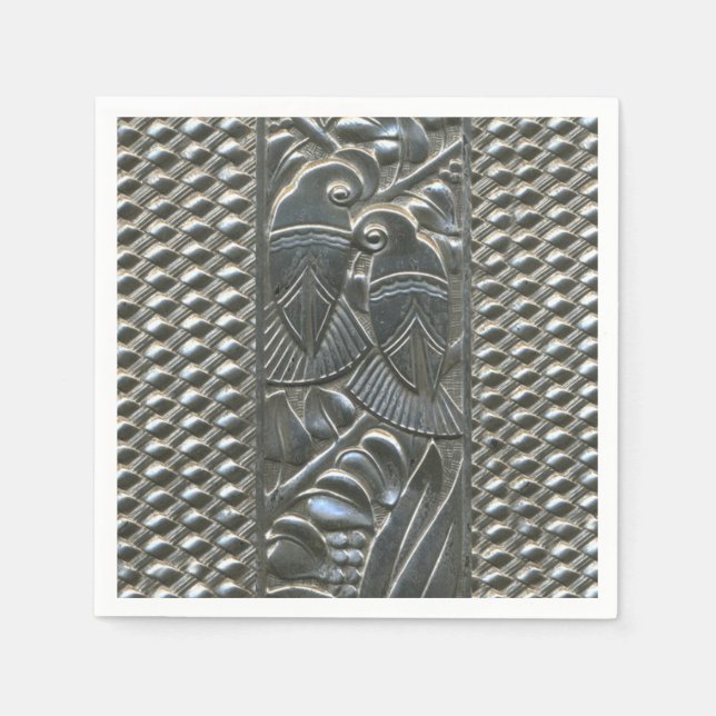 Serviette En Papier Papier Inséparable Art déco Napkin (Devant)