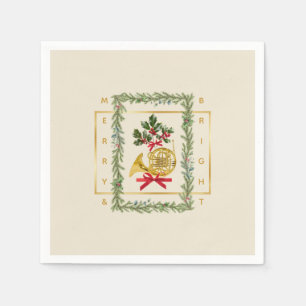 Serviette En Papier Papier irlandais de Noël élégant cor français Crea