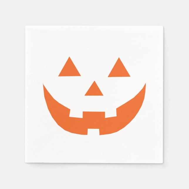 Serviette En Papier Papier Jack-o'-lantern orange (Devant)