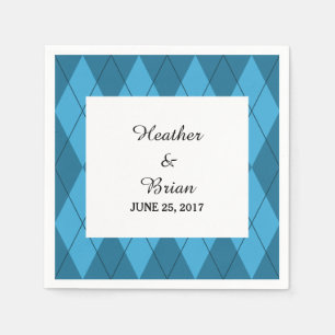 Serviette En Papier Papier Jacquard bleu serviettes