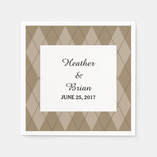 Serviette En Papier Papier Jacquard Mocha (Devant)
