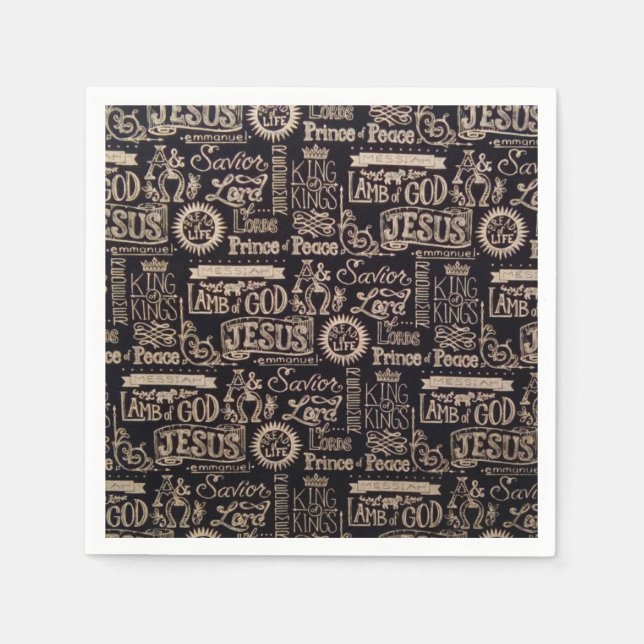 Serviette En Papier Papier "Jésus est le roi des rois" (Devant)