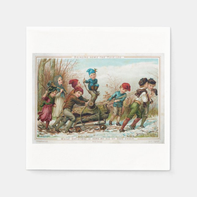 Serviette En Papier Papier journal victorien vintage (Devant)