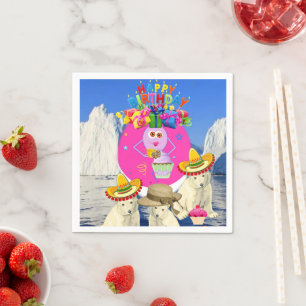 Serviette En Papier Papier, Joyeux Ours Polaire Anniversaire