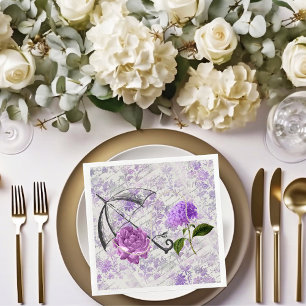 Serviette En Papier Papier Lavande Victorien Floral Campagne Chic