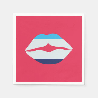 Serviette En Papier Papier Lips Burgundy Et Bleu