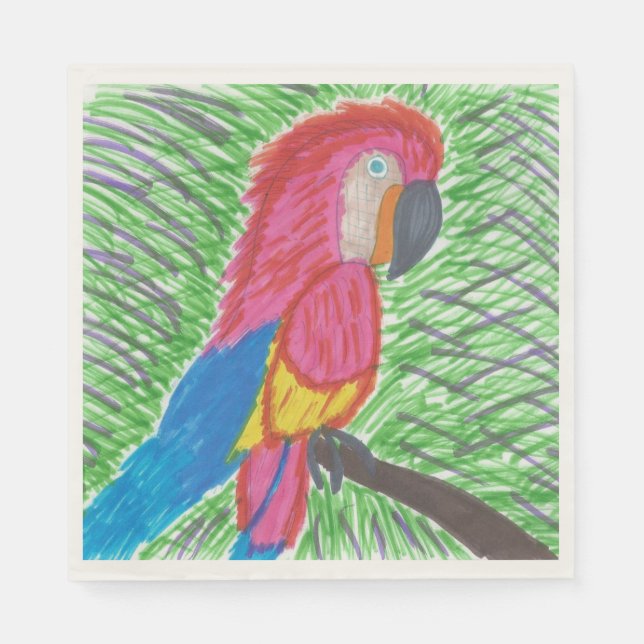 Serviette En Papier Papier Macaw Paradise Tropical (Devant)