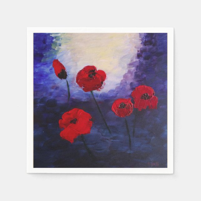 Serviette En Papier Papier magique floral serviettes (Devant)