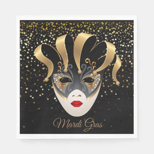 Serviette En Papier Papier Mardi Gras (Devant)