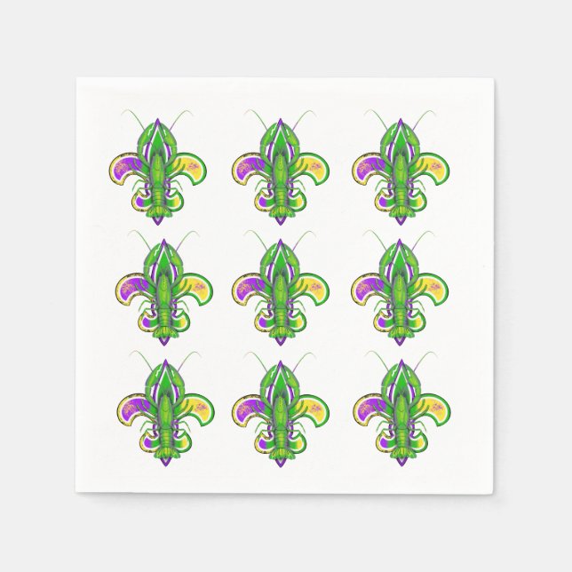 Serviette En Papier Papier Mardi Gras Napkin (Devant)