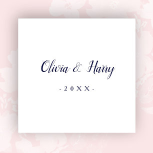 Serviette En Papier Papier Mariage blanc de la marine moderne Napkin