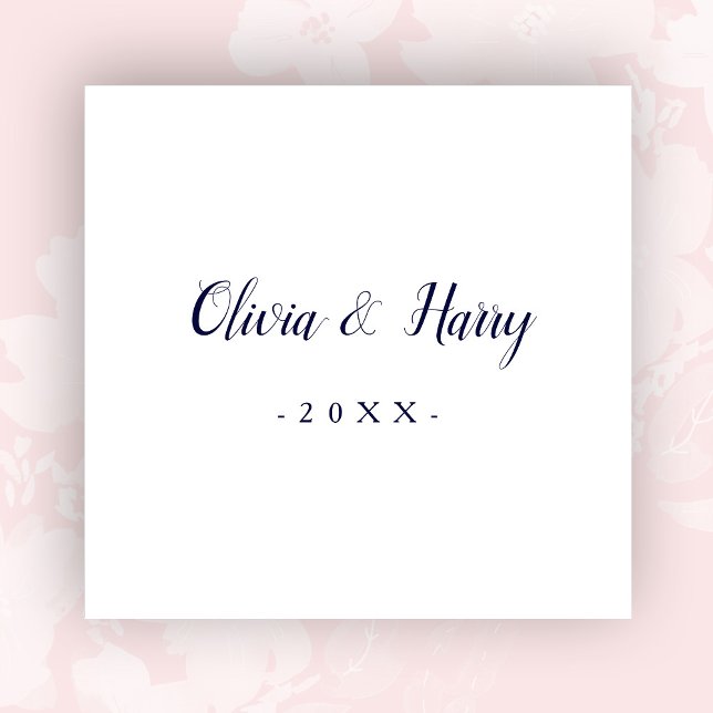 Serviette En Papier Papier Mariage blanc de la marine moderne Napkin (Créateur téléchargé)